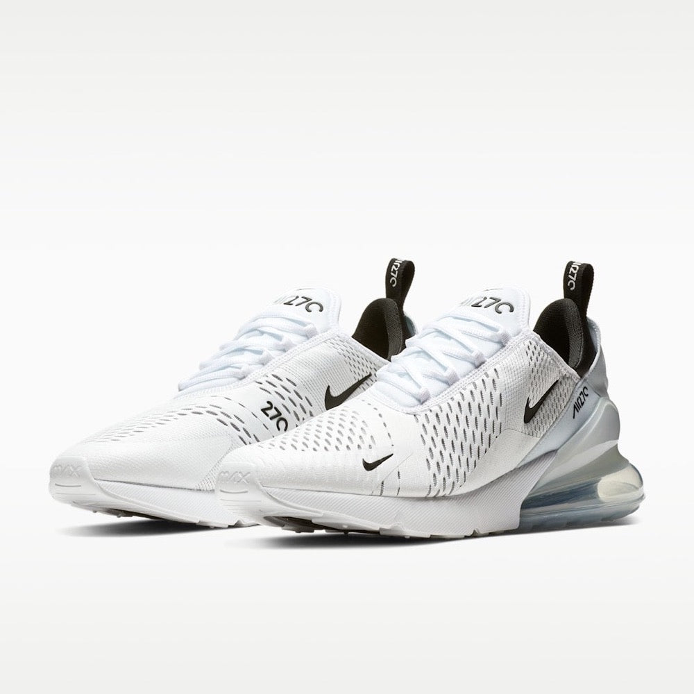 Nike Air Max 270 white/black — three-quarter view
